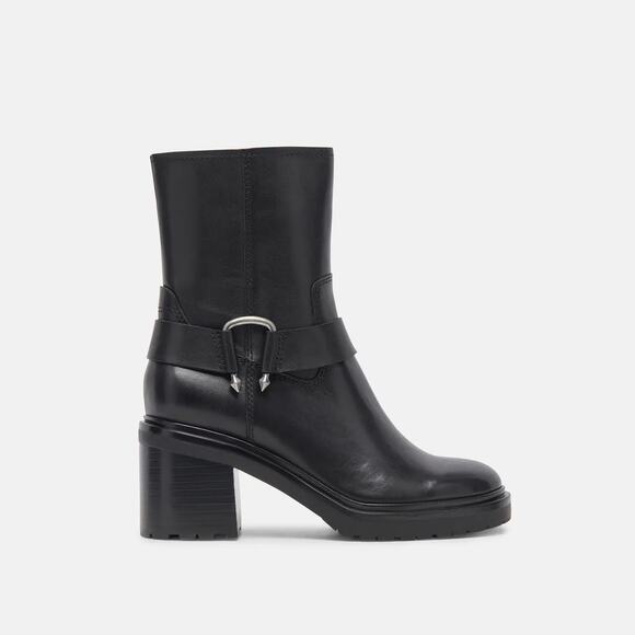 DOLCE VITA BLACK CAMROS MOTO BOOTIE ANKLE BOOT - Picture 1 of 6